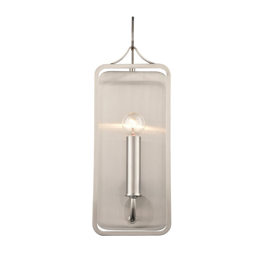 Atlas Lighting Merge 15'' High 1Lt Sconce, Satin Nickel/Clear