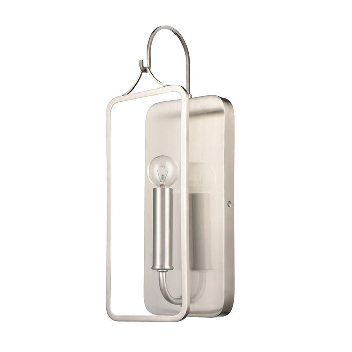 Atlas Lighting Merge 15'' High 1Lt Sconce, Satin Nickel/Clear