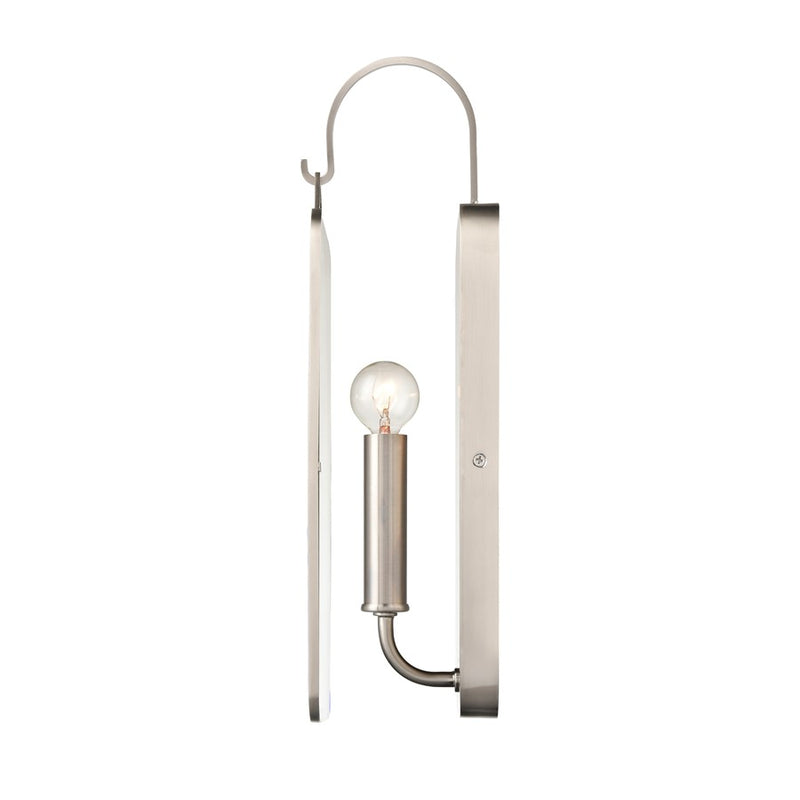 Atlas Lighting Merge 15'' High 1Lt Sconce, Satin Nickel/Clear