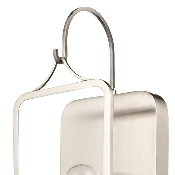 Atlas Lighting Merge 15'' High 1Lt Sconce, Satin Nickel/Clear