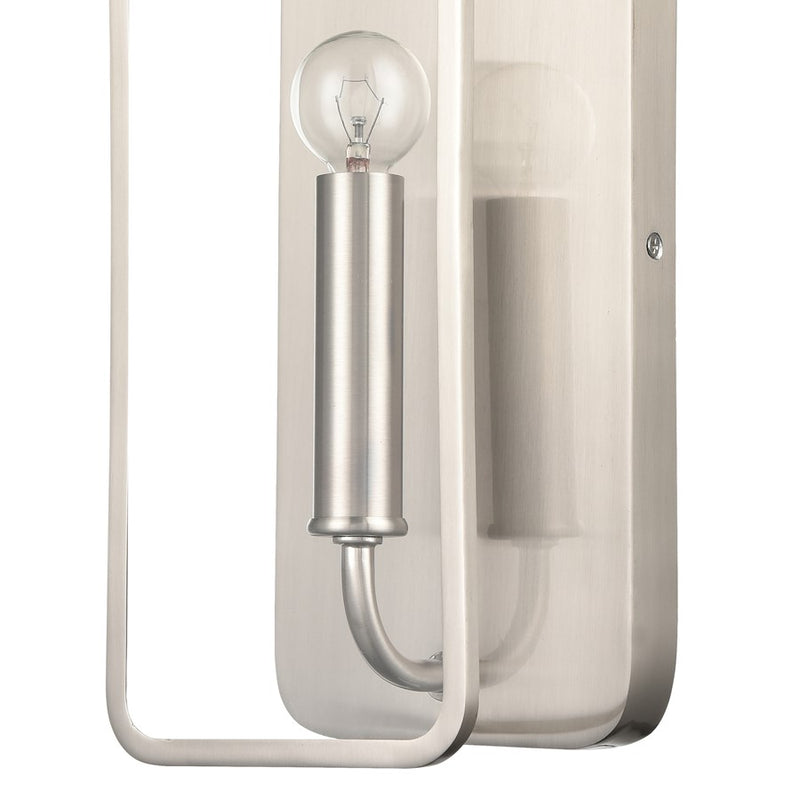 Atlas Lighting Merge 15'' High 1Lt Sconce, Satin Nickel/Clear