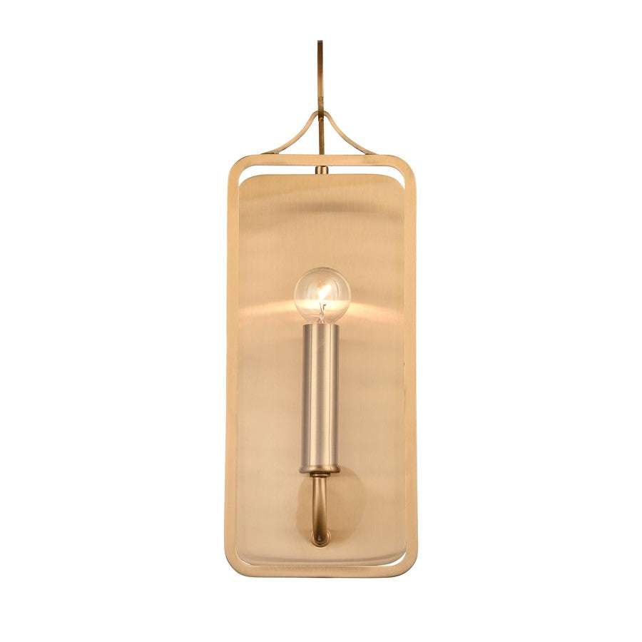 Atlas Lighting Merge 15'' High 1Lt Sconce, Satin Brass/Clear