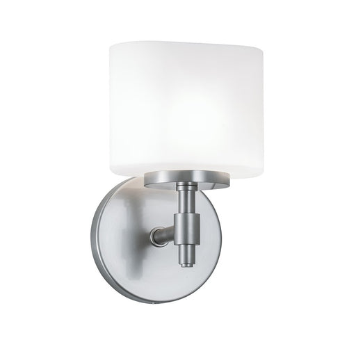 Atlas Lighting Moderne 4.25'' High 1Lt Sconce, Brushed Nickel/White