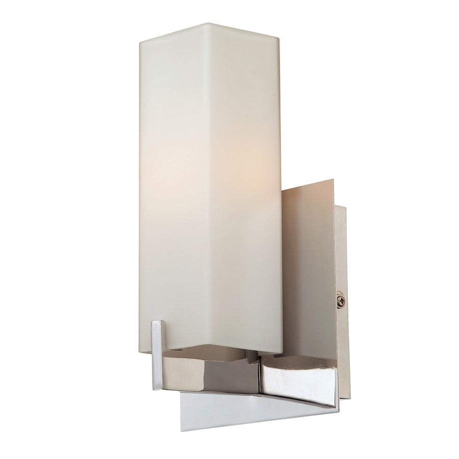 Atlas Lighting Moderno 8.3'' High 1Lt Sconce, Satin Nickel/White