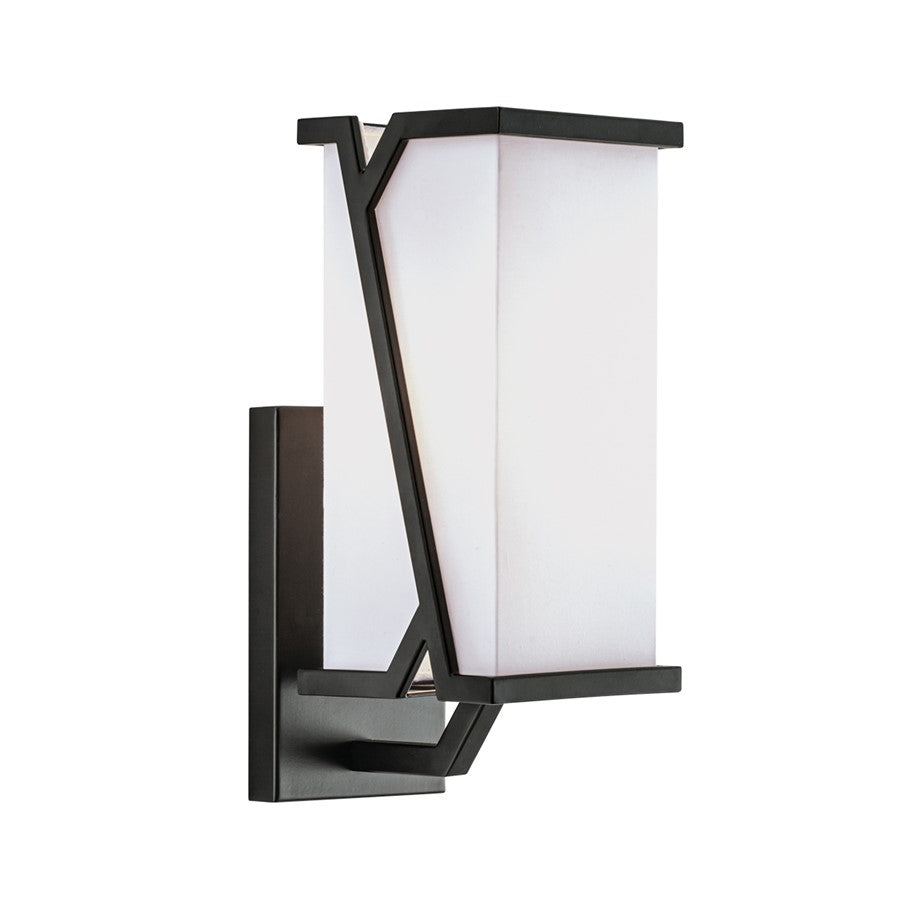 Atlas Lighting Moiselle 12'' High 1Lt Sconce, Matte Black/White