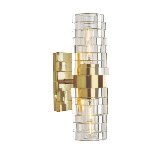 Atlas Lighting Murano 13.5'' High 2Lt Sconce, Satin Brass/Clear