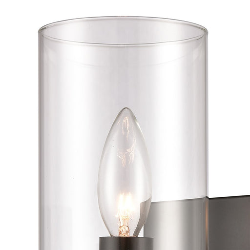 Atlas Lighting Oakland 12'' High 1Lt Sconce, Black/Clear