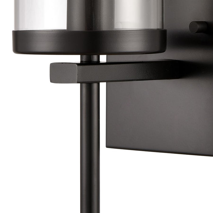 Atlas Lighting Oakland 12'' High 1Lt Sconce, Black/Clear