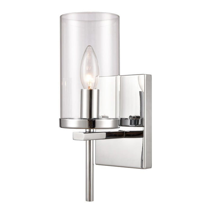 Atlas Lighting Oakland 12'' High 1Lt Sconce, Chrome/Clear