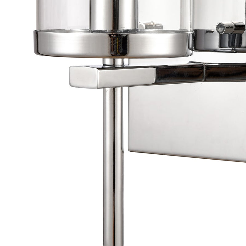 Atlas Lighting Oakland 12in 1-Light Wall Sconce | Modern Chrome and Clear Glass | Hallway & Bedroom Accent | 4.5 x 6 x 12 in | Model WL11121-CH