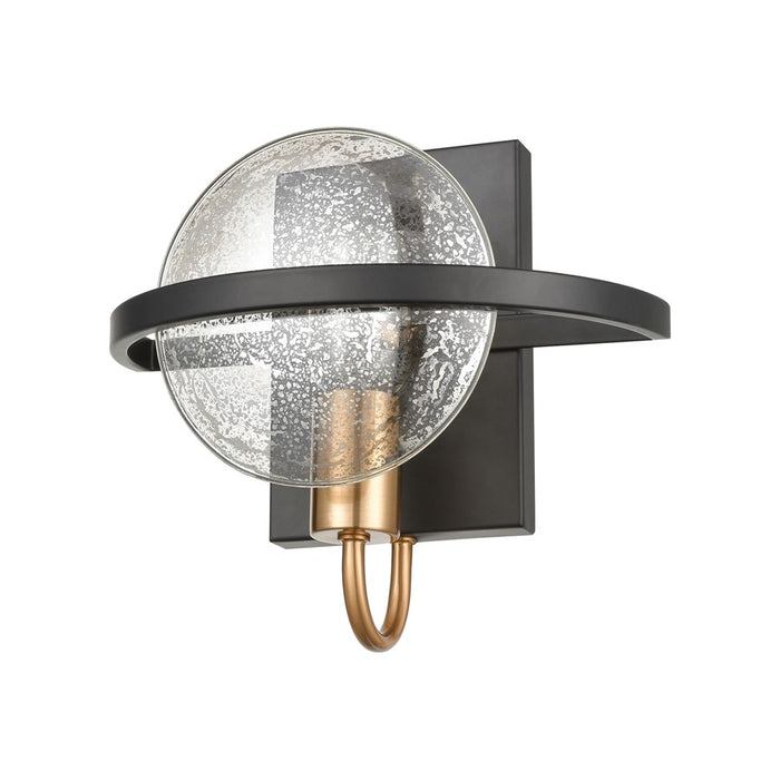Atlas Lighting Oriah 9'' High 1Lt Sconce, Matte Black/Silver
