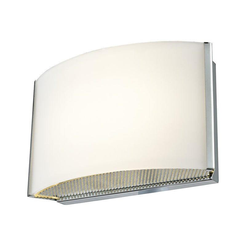 Atlas Lighting Pandora 4in 1-Light Wall Sconce | Modern Chrome and White Glass | Bathroom & Hallway Accent | 7 x 3 x 4 in | Model WL11123-CH