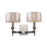 Atlas Lighting Pembroke 12'' High 2Lt Sconce, Polished Nickel/White