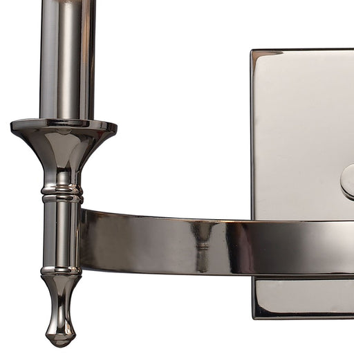 Atlas Lighting Pembroke 12'' High 2Lt Sconce, Polished Nickel/White
