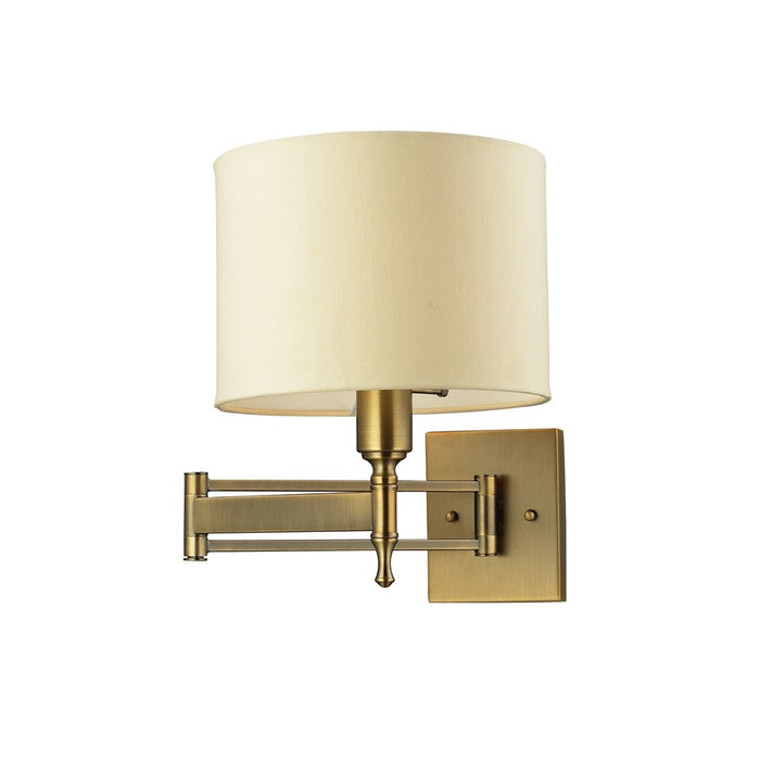Atlas Lighting Pembroke 14'' High 1Lt Sconce, Antique Brass/Natural