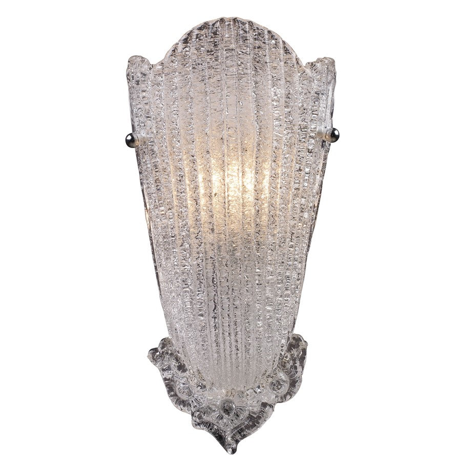 Atlas Lighting Providence 16'' High 1Lt Sconce, Silver Leaf/Clear