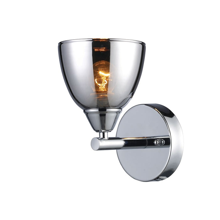 Atlas Lighting Reflections 8'' High 1Lt Sconce, Chrome/Chrome