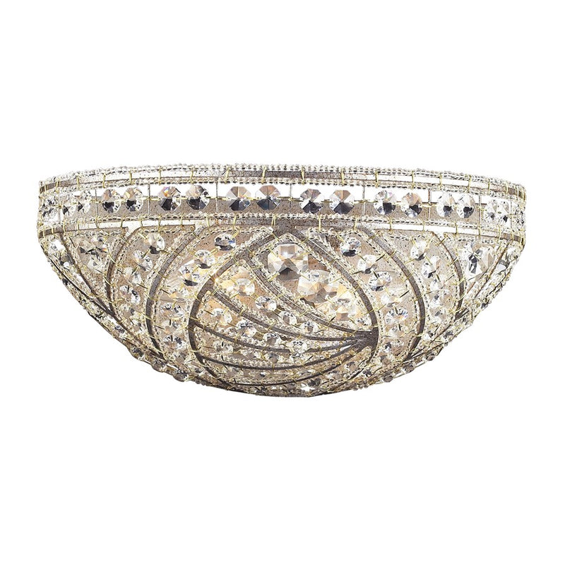 Atlas Lighting Renaissance 14in 2-Light Wall Sconce | Traditional Weathered Zinc and Clear Crystal | Living Room & Hallway Accent | Model WL11133-SV