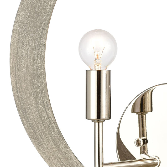 Atlas Lighting Retro Rings 12'' High 2Lt Sconce, Sandy Beechwood