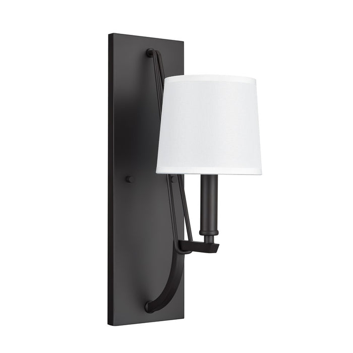 Atlas Lighting Robinson 16'' High 1Lt Sconce, Matte Black/Off White