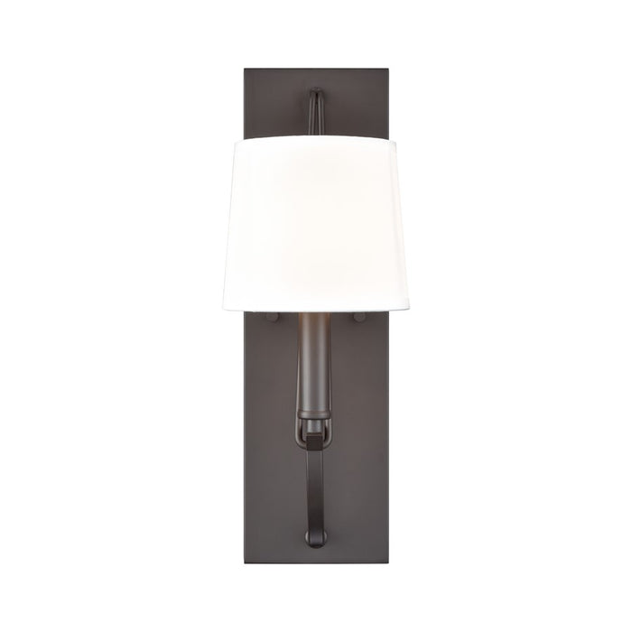 Atlas Lighting Robinson 16'' High 1Lt Sconce, Matte Black/Off White