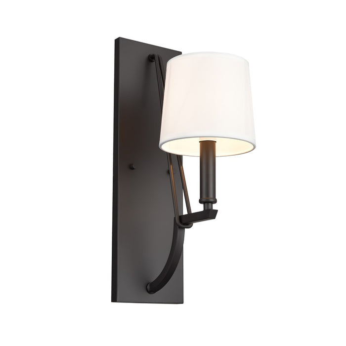 Atlas Lighting Robinson 16'' High 1Lt Sconce, Matte Black/Off White