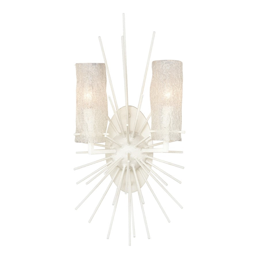 Atlas Lighting Sea Urchin 21'' High 2Lt Sconce, White Coral/White