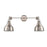 Atlas Lighting Skillet 12'' High 2Lt Sconce, Satin Nickel/Nickel