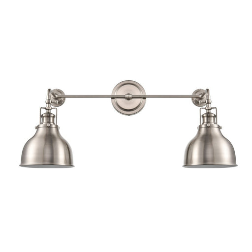 Atlas Lighting Skillet 12'' High 2Lt Sconce, Satin Nickel/Nickel