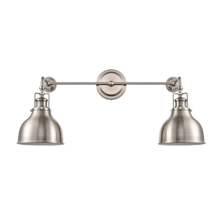 Atlas Lighting Skillet 12'' High 2Lt Sconce, Satin Nickel/Nickel