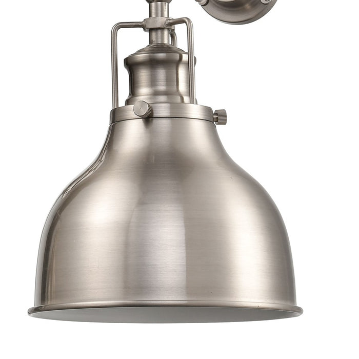 Atlas Lighting Skillet 12'' High 2Lt Sconce, Satin Nickel/Nickel