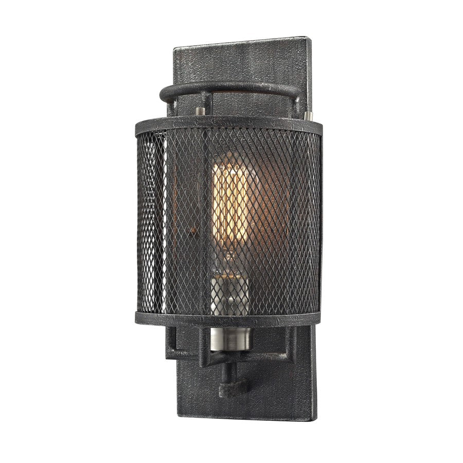 Atlas Lighting Slatington 13'' High 1Lt Sconce, Brushed Nickel/Gray
