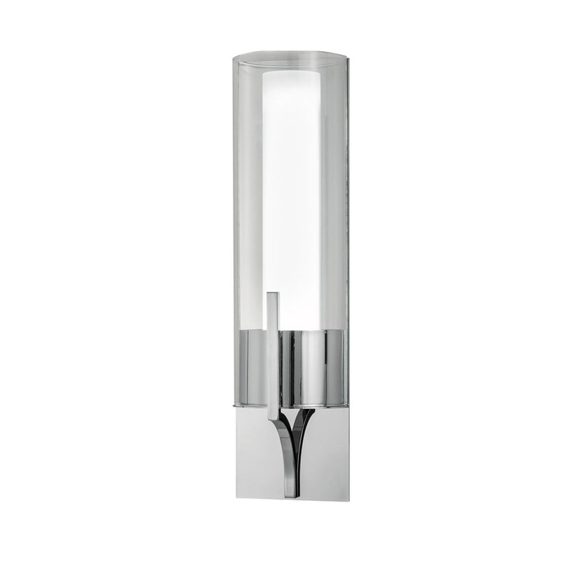 Atlas Lighting Slope 15in Integrated LED Wall Sconce | Modern Chrome and White Glass | Bathroom & Hallway Accent Light | Model WL11145-CH