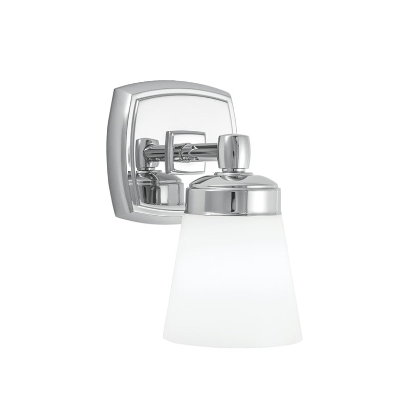 Atlas Lighting Soft Square 8.5in 1-Light Wall Sconce | Traditional Chrome and Clear Glass | Bathroom & Hallway Accent Light | Model WL11146-CH