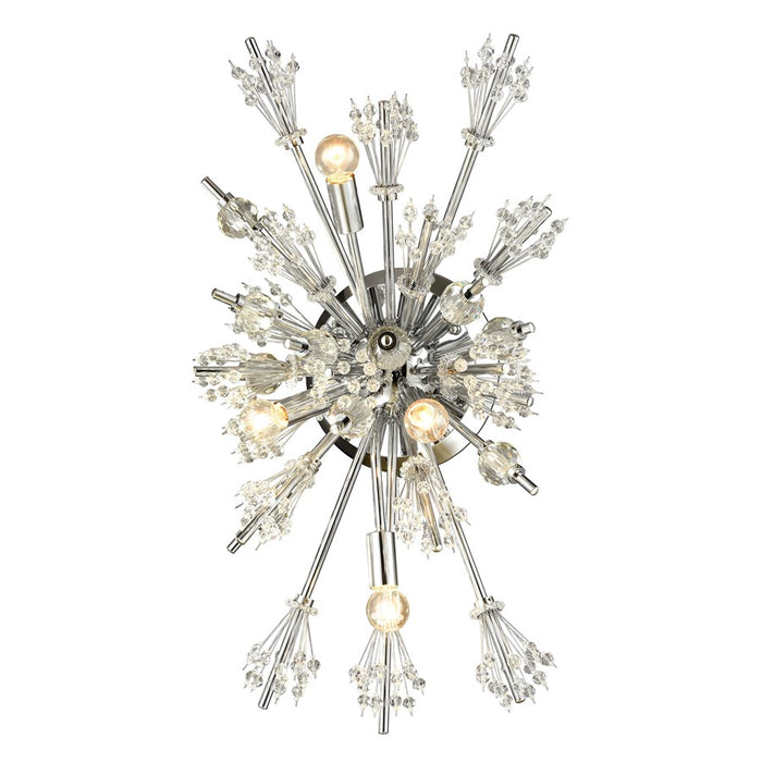 Atlas Lighting Starburst 26'' High 4Lt Sconce, Polished Chrome