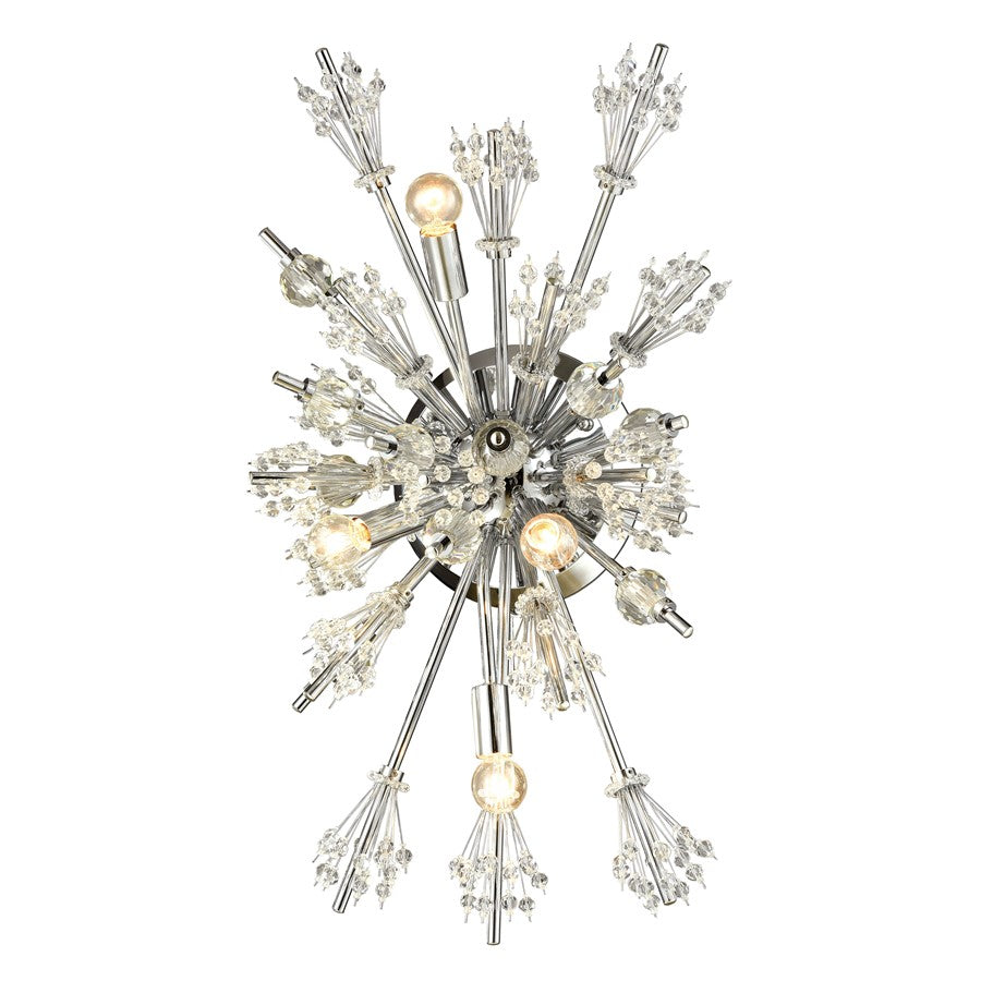 Atlas Lighting Starburst 26'' High 4Lt Sconce, Polished Chrome