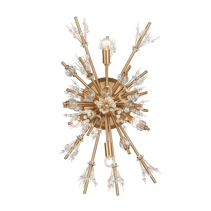 Atlas Lighting Starburst 26'' High 4Lt Sconce, Satin Brass