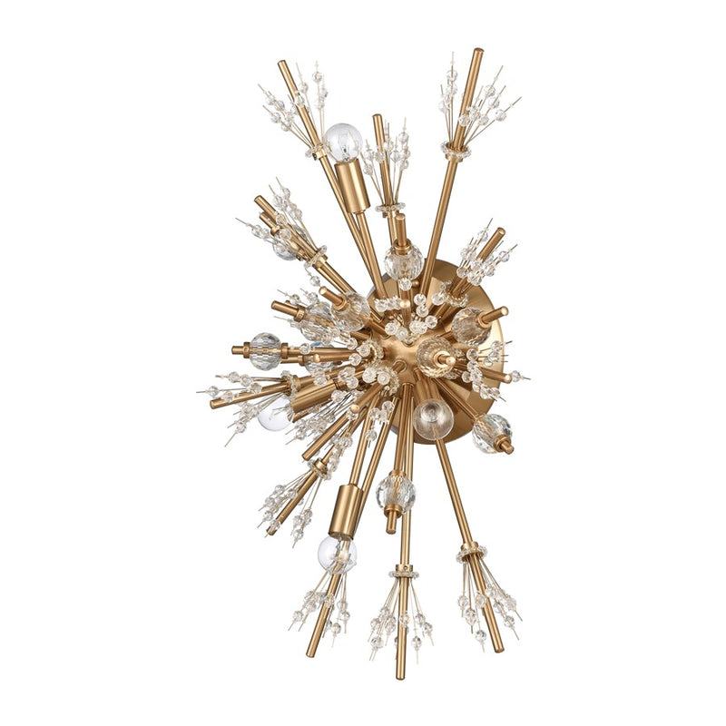 Atlas Lighting Starburst 26'' High 4Lt Sconce, Satin Brass