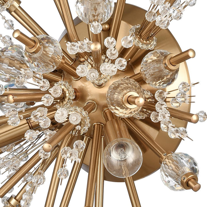 Atlas Lighting Starburst 26'' High 4Lt Sconce, Satin Brass