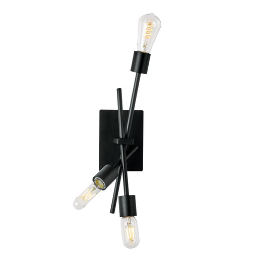 Atlas Lighting Stick 16.75'' High 3Lt Sconce, Matte Black