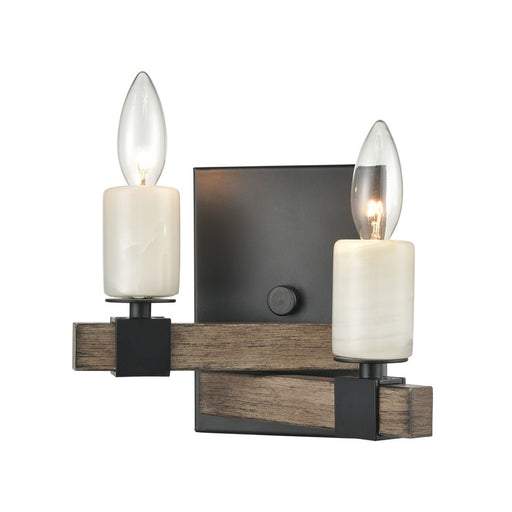 Atlas Lighting Stone Manor 7'' High 2Lt Sconce, Matte Black