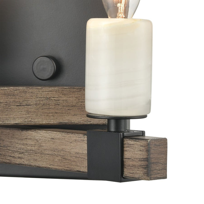 Atlas Lighting Stone Manor 7'' High 2Lt Sconce, Matte Black