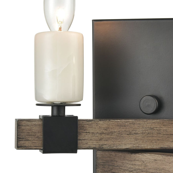 Atlas Lighting Stone Manor 7'' High 2Lt Sconce, Matte Black