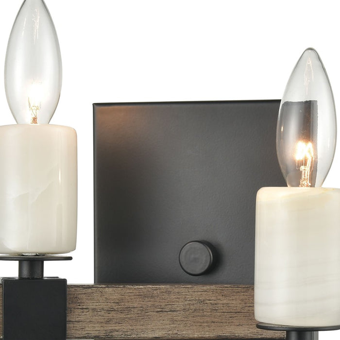 Atlas Lighting Stone Manor 7'' High 2Lt Sconce, Matte Black