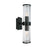 Atlas Lighting Stripe 15.25'' High 2Lt Sconce, Matte Black/Clear