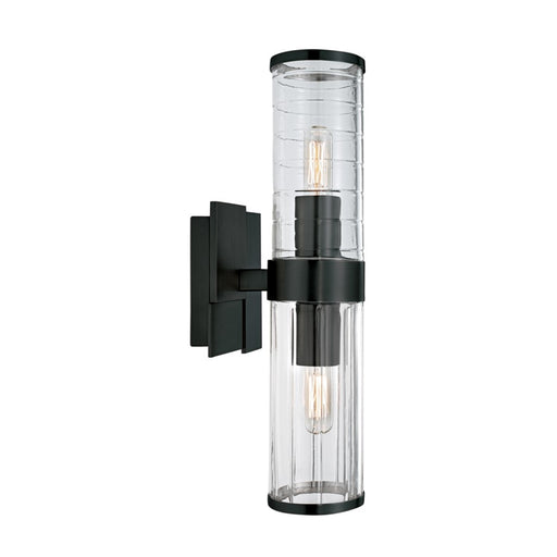 Atlas Lighting Stripe 15.25'' High 2Lt Sconce, Matte Black/Clear