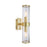 Atlas Lighting Stripe 15.25'' High 2Lt Sconce, Satin Brass/Clear