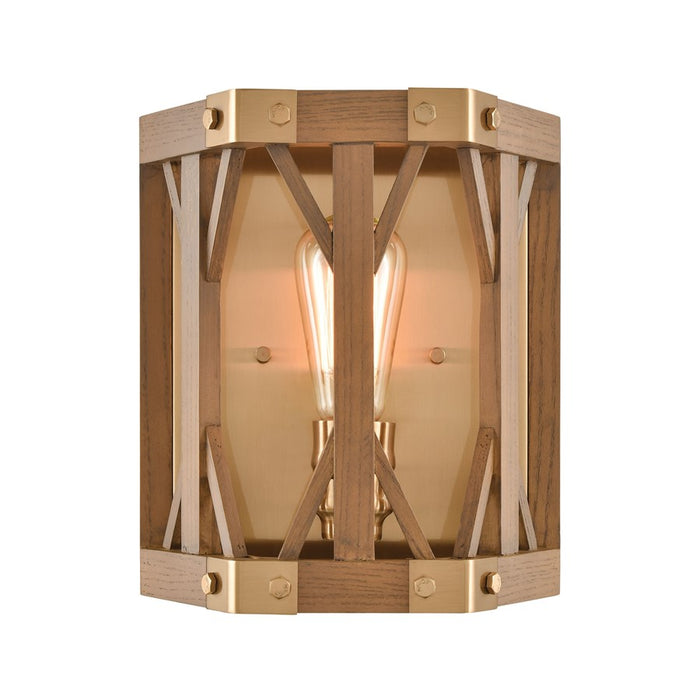 Atlas Lighting Structure 10'' High 1Lt Sconce, Medium Oak