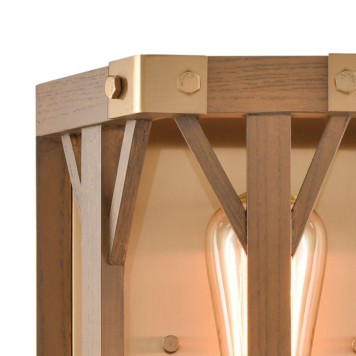 Atlas Lighting Structure 10'' High 1Lt Sconce, Medium Oak