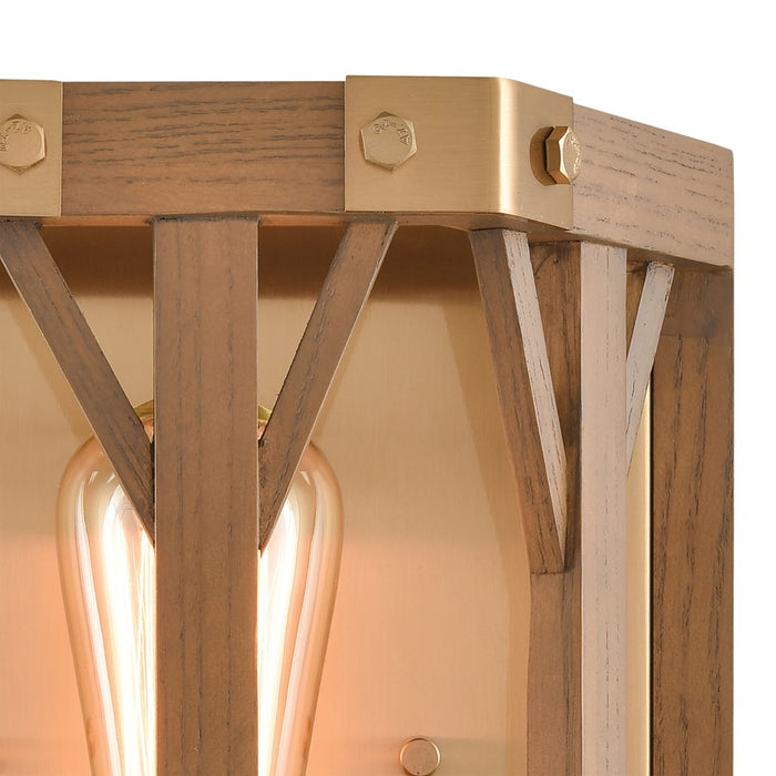 Atlas Lighting Structure 10'' High 1Lt Sconce, Medium Oak